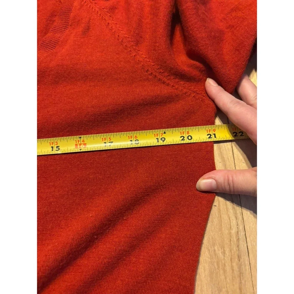 Pendleton Women's 100% Merino Wool v neck Sweater large orange medium - Picture 7 of 9